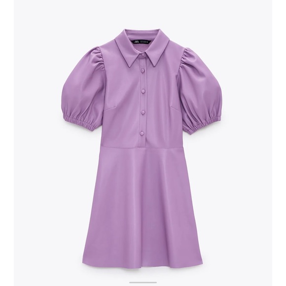 NWT Zara luxury faux leather mauve mini dress - Picture 4 of 16